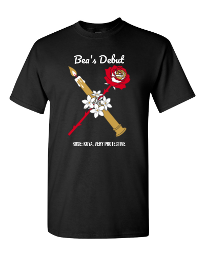 18 Roses, 18 Candles Court on a black adult tee