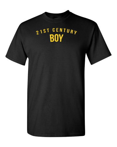 21st Century Boy on a black adult tee