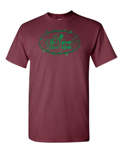 All My Friends Have Roots on a maroon adult tee