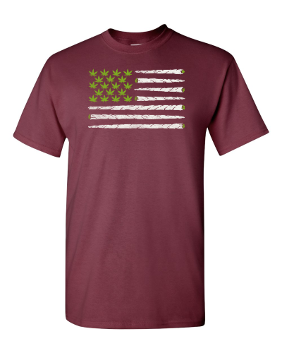 Hand Flags Design American Weed Flag Shirt | Cannabis Humour Tee
