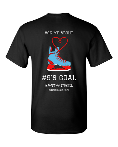 Ask Me About the Goal on a black adult tee