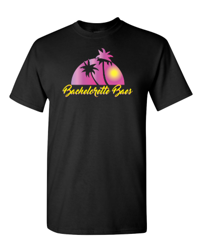 Bachelorette Baes on a black adult tee
