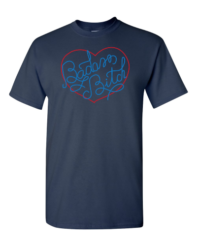 Badass Bitch on a navy adult tee