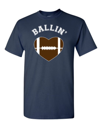 Ballin' on a navy adult tee