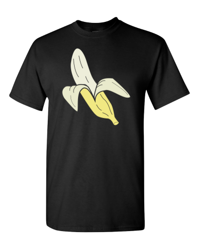 Banana on a black adult tee