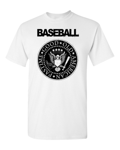 Baseball, the Good Old American Pastime on a white adult tee
