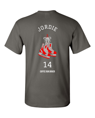 Bench Crew on a charcoal adult tee