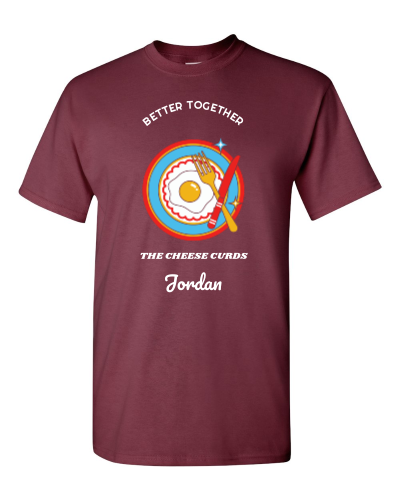 Better Together Diner on a maroon adult tee