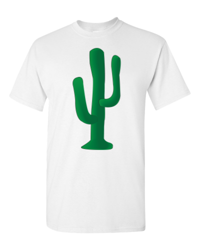 Big Cactus on a white adult tee