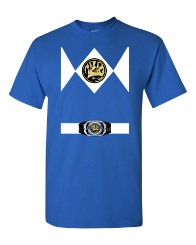 Blue Ranger Hero Shirt on a royal adult tee