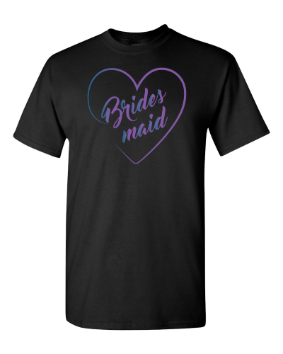 Bridesmaid Heart on a black adult tee