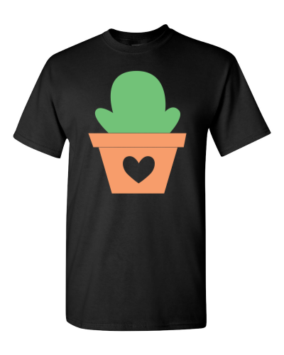 Cactus Love on a black adult tee