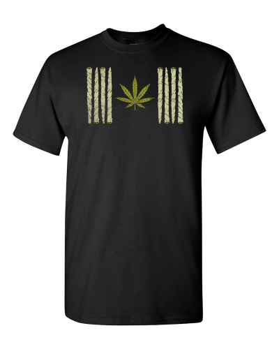 Canadian Weed Flag on a black adult tee
