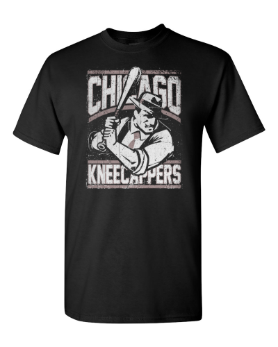 Chicago Kneecappers on a black adult tee