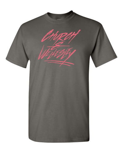 Church and Wellesley on a charcoal adult tee