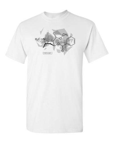 Cocaine Molecule on a white adult tee