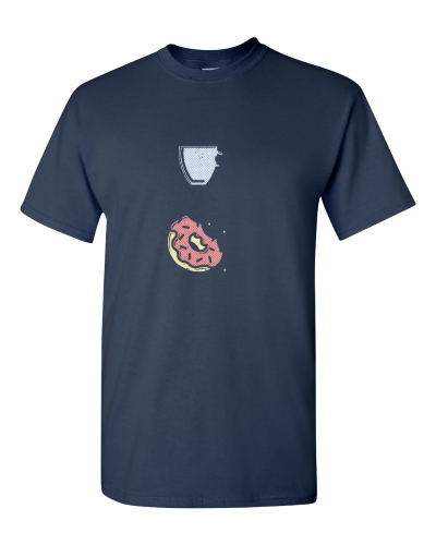 Coffee and Donut on a navy adult tee