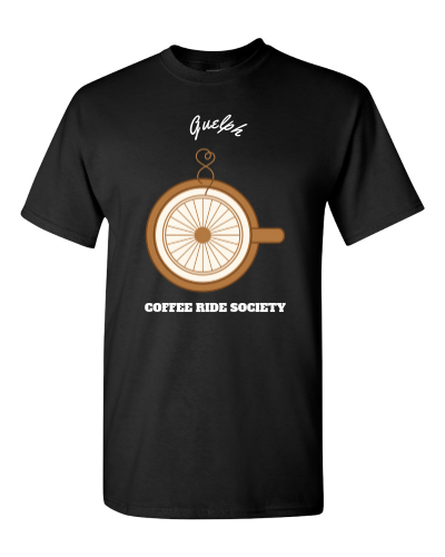 Coffee Ride Society on a black adult tee