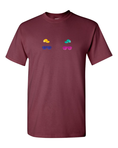 Cool Beans on a maroon adult tee