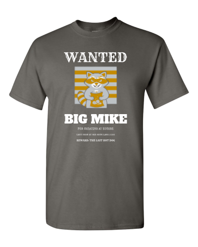 Cottage Weekend Wanted Poster on a charcoal adult tee