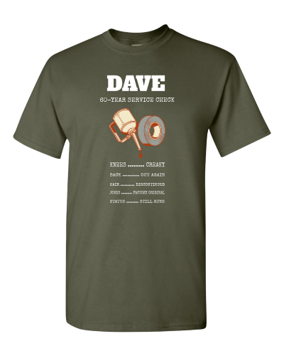 Dad Service Record on a military green adult tee