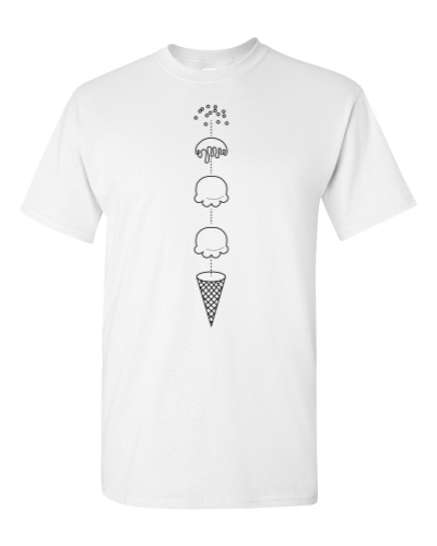 Deconstructed Ice Cream on a white adult tee