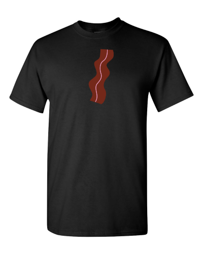Don't Go Bacon My Heart on a black adult tee