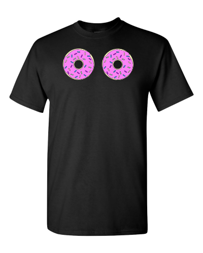 Donut Bra on a black adult tee