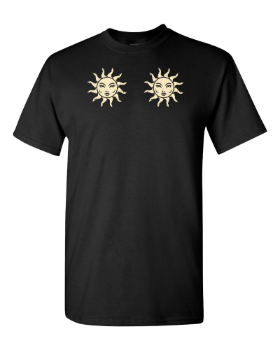 Double Sunshine on a black adult tee