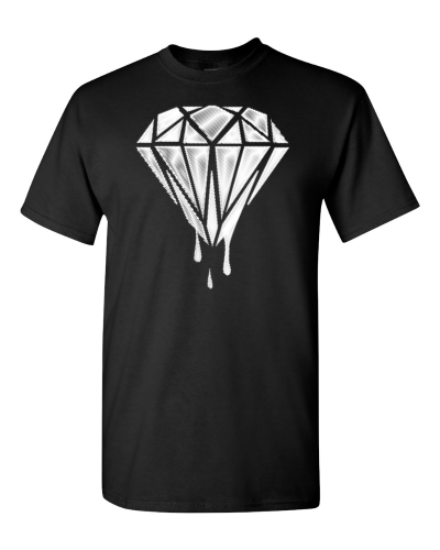 Dripping Diamond on a black adult tee