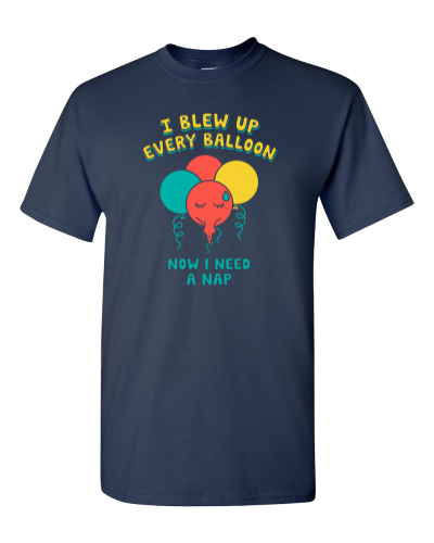 Every Single Balloon on a navy adult tee
