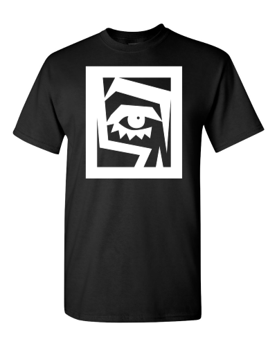 Eye Spy on a black adult tee