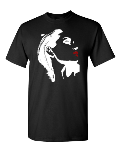 Face Silhouette on a black adult tee