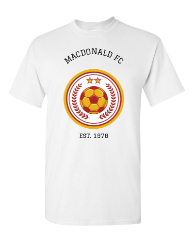Family Name FC Home Kit on a white adult tee