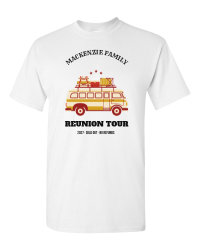 Family Reunion Tour: All Access Crew on a white adult tee