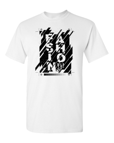 Fashion District on a white adult tee