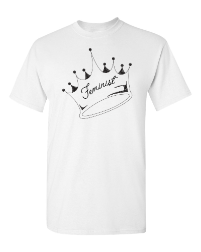 Feminist Crown on a white adult tee
