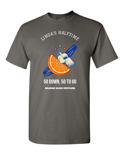 Fifty Halftime Show on a charcoal adult tee