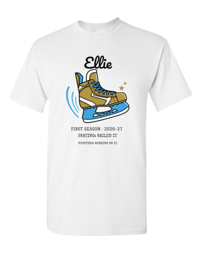 First Season Report Card on a white adult tee