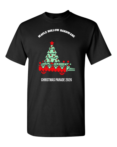 Float Crew Job Titles on a black adult tee