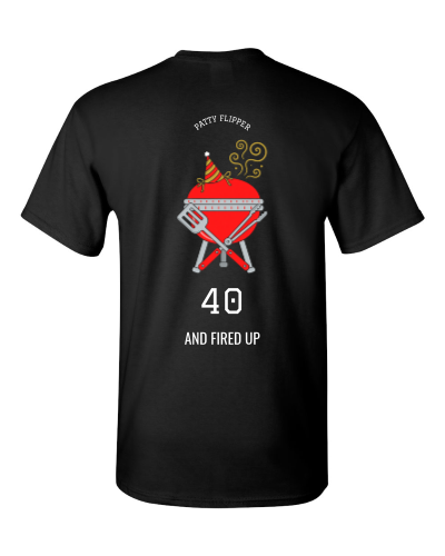 Forty Backyard Cookout on a black adult tee