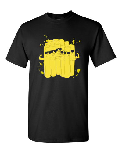 Fries Over Guys on a black adult tee