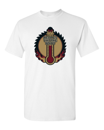 Fundraising Thermometer Bells on a white adult tee
