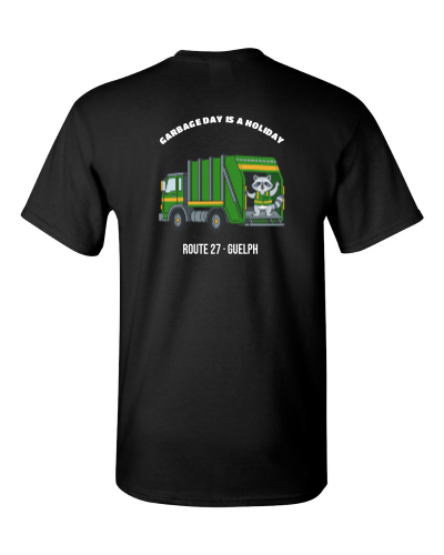 Garbage Day Is a Holiday on a black adult tee