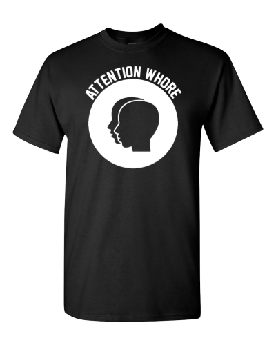 Gemini Attention Whore on a black adult tee