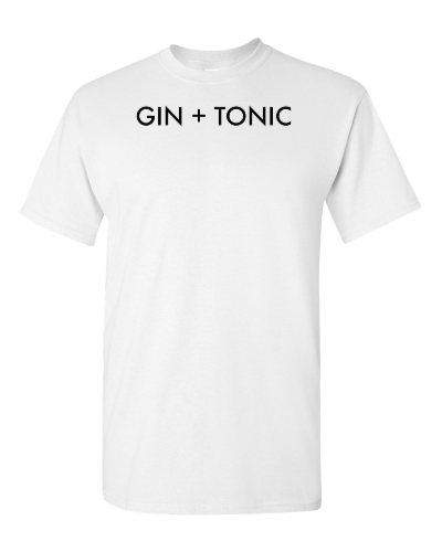 Gin and Tonic on a white adult tee