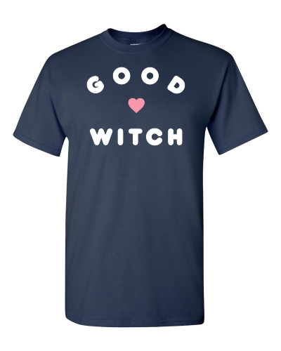 Good Witch on a navy adult tee
