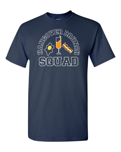 Hangover Brunch Squad on a navy adult tee