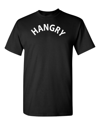 Hangry on a black adult tee