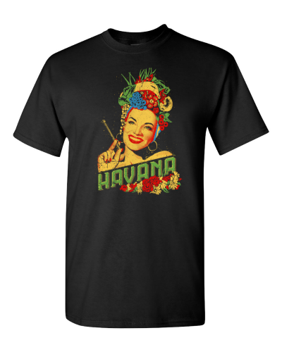 Havana on a black adult tee